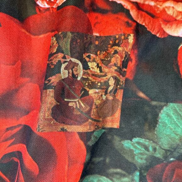 Vintage unbranded rose and graphic print maxi dress, size med - Picture 8 of 13